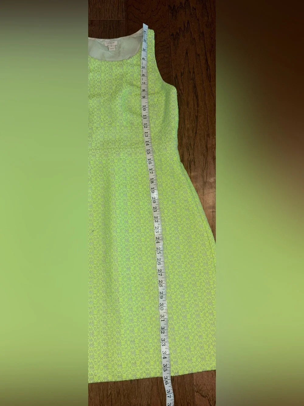 J Crew Razorback Tweed Dress Neon Green Size 0